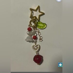 Strawberry beaded keychain